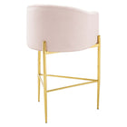 Modway - Savour Touffe Performance Velvet Tabouret de bar - Rose-Aucune assemblée requise