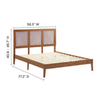 Modway - Sirocco Rotin et bois Lit de plateforme complet, Noyer-10