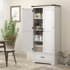 HOMCOM - Armoire de rangement de cuisine 69 po haute avec étagères ajustables - blanc crème-Le design anti-basculement assure une sécurité renforcée 