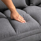 HOMCOM - Canapé paresseux de sol pliable et réglable avec 2 coussins - gris-Structure en acier robuste assurant une solidité fiable lors de l’utilisation 