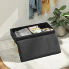HOMCOM - Banc de rangement rembourré pour bout de lit - noir-Le rangement sous l’assise permet de garder vos objets bien rangés 