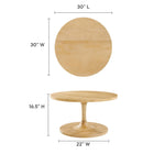 Modway - Lina Bois rond Table basse - Chêne-Finition du grain du bois