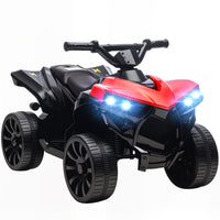 Qaba - Véhicule tout-terrain pour enfants 4 roues, alimenté par batterie 6V, avec musique et phares à DEL - rouge-Puissant moteur 6V permettant de rouler sur différents terrains, éveillant la curiosité 