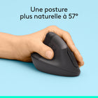 Logitech - Lift Left Souris Ergonomique Verticale - Graphite-57° de pure relaxation : La forme verticale de Lift aide les poignets à bien se sentir au travail, et favorise une posture plus naturelle de l'avant-bras. Confort et productivité toute la journée