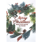 Mill Brook Studio - Cartes De souhaits Noël / Enveloppes - 5-3/8 po x 7-3/4 po - De notre maison à la vôtre - Paquet de 18-Cartes de souhaits qualité boutique