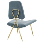 Modway - Ponder Performance Velvet Chaise longue - Bleu de mer-Pattes de cure-dent du milieu du siècle