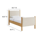 Modway - Maven Taille jumelle Tissu tapis Lit de plateforme, Chêne d’ivoire-8