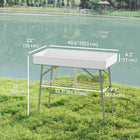 Outsunny - Table glacière pliante 3,4 pi avec évacuation-La surface en HDPE facile à nettoyer et l'acier avec revêtement en poudre assurent la durabilité