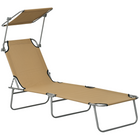Outsunny - Chaise longue d’extérieur - chaise longue pliante réglable - beige-Convient pour les parcs extérieurs, jardins, patios, bords de piscine, vérandas, plages et plus encore