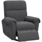 HOMCOM - Fauteuil inclinable électrique rembourré avec ports de chargement USB - gris foncé-Tissu chenille doux et rembourrage épais pour un confort optimal 
