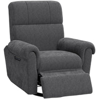 HOMCOM - Fauteuil inclinable électrique rembourré avec ports de chargement USB - gris foncé-Tissu chenille doux et rembourrage épais pour un confort optimal 