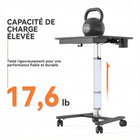 ShoppingAll - Chariot pneumatique de bureau pour ordinateur portable à hauteur réglable - noir-Garantie limitée d'un an du fabricant