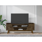 Manhattan Comfort - Meuble TV Marcus 62,99 po style Mid-Century Modern - Brun Rustique-Recommandé pour un téléviseur de 65 pouces