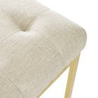 Modway - Privy Acier inoxydable doré Tissu rembourré Chaise d’accent pour salle à manger - Beige doré-Capacité de poids de la chaise : 331 lb.