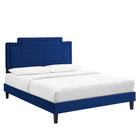 Modway - Liva Performance Velvet Lit King, Marine-Velours de performance résistant aux taches