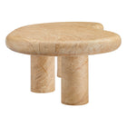 Modway - Elowen Intérieur - Terrasse extérieure Faux travertin texturé Table basse - Travertin-8