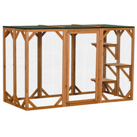 PawHut - Enclos extérieur pour chat Catio - 71 po L x 31,5 po l x 44 po H - orange-Convient pour une utilisation intérieure et extérieure 