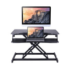 Rocelco - Élévateur de bureau réglable assis/debout de 31,5 po avec tapis anti-fatigue - Noir-Il suffit de fixer le plateau de clavier à connexion rapide.