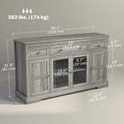 HOMCOM - Buffet 55,1 po L avec rangement - gris-Kit anti-basculement inclus pour plus de sécurité et de stabilité 
