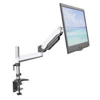 ShoppingAll - Support de moniteur LCD entièrement réglable à ressort à gaz, Blanc-Peut accueillir un écran 15"-32" avec des trous de montage VESA 75mm x75mm ou 100mm x 100mm, supporte un poids jusqu'à 17,6lb/8kg sur chaque bras.