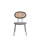 Manhattan Comfort - Lot de 2 chaises de salle à manger Jardin 48,5 cm style industriel chic, rembourrées, noir et gris-Assise rembourrée en polycoton tissé garnie de mousse haute densité