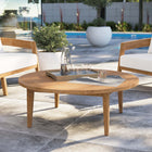 Modway - Brisbane Bois de teck Terrasse extérieure Table basse - Naturel-Patins de pied en plastique