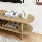 Modway - Torus Ovale Bois Meuble TV, Chêne clair-70 pouces
