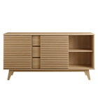 Modway - Render Table buffet de buffet de 63 po ou Meuble TV, Chêne-8