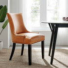 Modway - Marquis Cuir végane Chaise à manger - Tan-Rembourrage en mousse dense