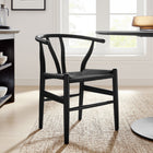 Modway - Amish 29" Chaise à manger - Noir noir-Supports de barre pour les pieds