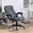 Vinsetto - Fauteuil de massage vibrant à 7 points avec repose-pieds et roulettes pivotantes - gris-Faites une pause et détendez-vous avec une inclinaison de 155°