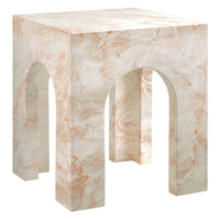 Modway - Valen Carré intérieur - Terrasse extérieure Béton voûté Table d’appoint - Honey Onyx-Conception voûtée unique