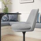 Modway - Lippa Salle à manger pivotante Rembourré Fauteuil d’appoint - Noir Gris clair-Légèrement penché en arrière
