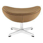 Modway - Glove Cuir Ottoman - Terre cuite-Base en aluminium finie miroir