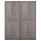 Manhattan Comfort - Ensemble de rangement moderne Hopkins 59,22 po 2 pièces à 8 étagères - Gris-Ensemble moderne autoportant de 2 pièces comprenant une armoire-penderie sectionnelle à 1 compartiment avec 4 grandes étagères pour chambre et rangement