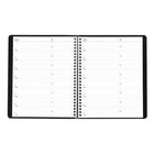 Brownline - 2027 agenda mensuel 14 mois couverture souple – 8 7/8 po x 7 1/8 po – noir-Calendrier du mois passé, courrant et des 4 mois suivants sur chaque page double