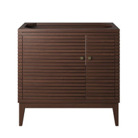 Modway - Ledger 36" Armoire de toilette de salle de bain (lavabo non inclus) - Noyer-Bois de Mindi massif