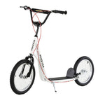 Aosom - Trottinette de rue pour jeunes avec roue gonflable de 16 po, doubles freins - blanc-Aide votre enfant à améliorer son sens de l’équilibre et à renforcer sa force 