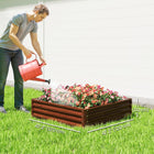 Outsunny - Jardin surélevé 4 pi x 4 pi x 1 pi pour légumes-Le matériau en acier galvanisé est recouvert d'une peinture en poudre pour une utilisation en extérieur 
