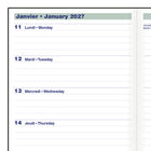 Blueline - 2027 agenda de poche bihebdomadaire avec reliure piqûre à cheval – 6 po x 3 1/2 po – noir – bilingue-Calendriers annuels de l'année en cours et des deux années suivantes