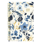 Blueline - Agenda Scolaire Hebdomadaire/Mensuel - 8 po H x 5 po l - Motif Floral (Blossom) - Bilingue-Reliure à double spirale dorée, couverture en poly épaisse