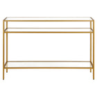 Hudson&Canal - Console Siviline 42" L - Laiton-Comprend un plateau et des étagères en verre trempé