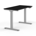 Humanscale - Table assis-debout eFloat Go 2.0 - 24 po x 48 po - surface stratifiée noire/piètement argenté-Comprend des composants électroniques mis à jour, notamment une commande programmable pouvant mémoriser jusqu’à quatre positions personnalisées. La fonction anticollision gyroscopique améliorée aide à prévenir les dommages pendant le réglage de la hauteur