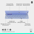 Logitech - Keys-To-Go 2, clavier Bluetooth portable pour tablette avec coque intégrée - Lilac-Rangée complète de touches de raccourci: ce clavier pour tablette offre un accès en une touche au réglage du volume et des commandes multimédia, des niveaux de luminosité de l'écran et bien plus encore, pour un confort accru à portée de main
