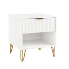 Manhattan Comfort - DUMBO Table de nuit moderne 1 tiroir 20,07" - Blanc - Lot de 2-17,73 po L x 20,07 po l x 21,65 po H