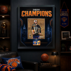 Frameworth - Cadre photoglass de Jalen Brunson des New York Knicks trophées du championnat 2026 - 18 po l x 22 po H - noir-7