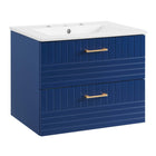 Modway - Daybreak 24" Vanette de salle de bain - Bleu-blanc-MEUBLE DE SALLE DE BAIN CONTEMPORAINE - Doté d’un design épuré et d’une quincaillerie en métal doré, ce meuble intègre un style contemporain à votre espace de salle de bain