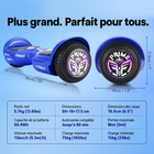 Gyrocopters - Hoverboard PRIME pour enfants - Vitesse de 15 km/h - 300 W - 6,5 pouces - Roues LED - Haut-parleur Bluetooth - Bleu-Portée = 8 km