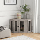 PawHut - Meuble cage pour chien - design d’angle 41 po avec coussin pour chiens-Entrée et sortie faciles grâce à une grande ouverture 