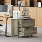 HOMCOM - Armoire latérale pour dossiers pour bureau à domicile - gris-Une base surélevée facilite le nettoyage 